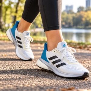 Adidas Astrarun Running Shoes Boost Mesh Athletic White Blue Sporty Women's 7.5